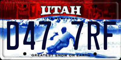 UT license plate D477RF