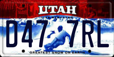 UT license plate D477RL