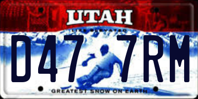 UT license plate D477RM