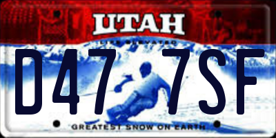 UT license plate D477SF