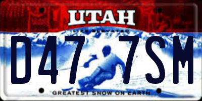 UT license plate D477SM