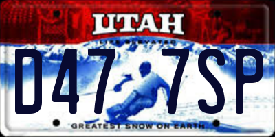 UT license plate D477SP