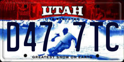 UT license plate D477TC