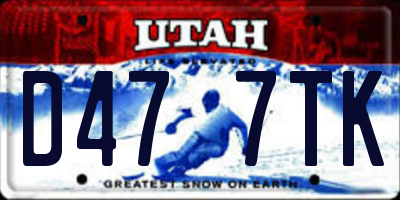 UT license plate D477TK