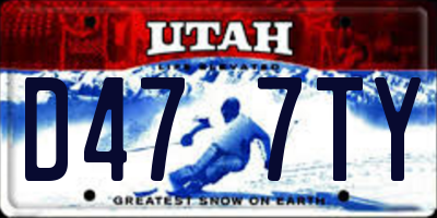 UT license plate D477TY