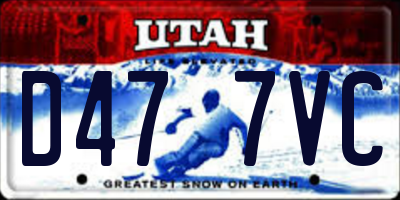 UT license plate D477VC