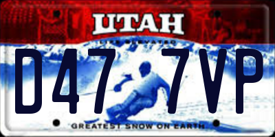 UT license plate D477VP