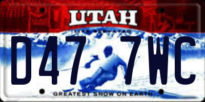 UT license plate D477WC