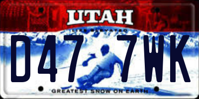 UT license plate D477WK