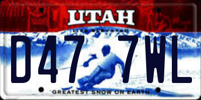 UT license plate D477WL