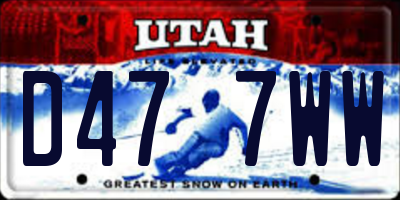 UT license plate D477WW