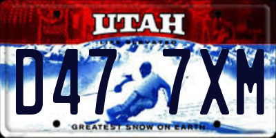 UT license plate D477XM