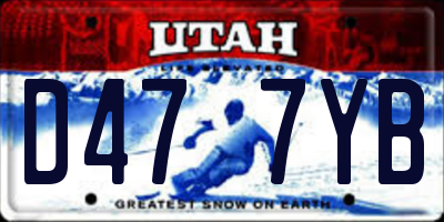 UT license plate D477YB