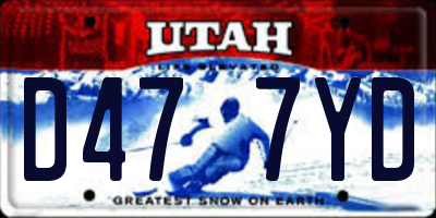 UT license plate D477YD