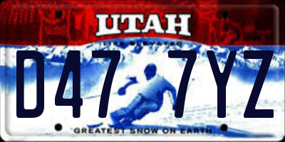 UT license plate D477YZ