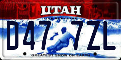 UT license plate D477ZL