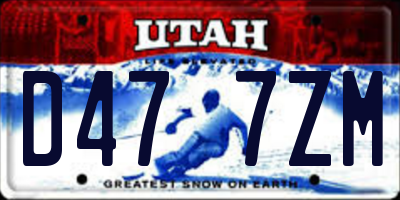 UT license plate D477ZM