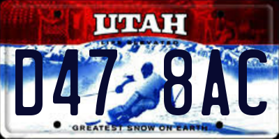 UT license plate D478AC
