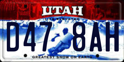 UT license plate D478AH