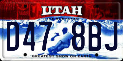 UT license plate D478BJ