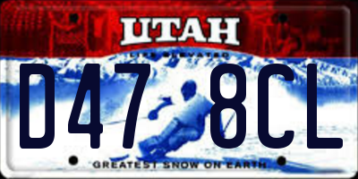UT license plate D478CL