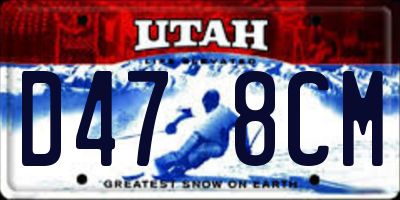 UT license plate D478CM