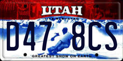 UT license plate D478CS