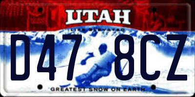 UT license plate D478CZ