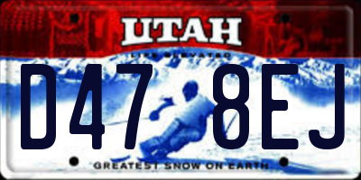 UT license plate D478EJ