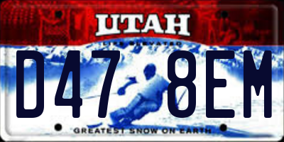 UT license plate D478EM