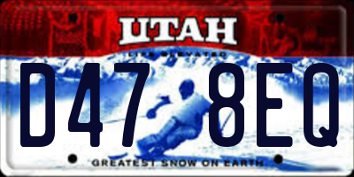 UT license plate D478EQ