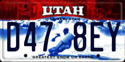 UT license plate D478EY