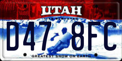 UT license plate D478FC