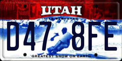 UT license plate D478FE