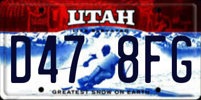 UT license plate D478FG
