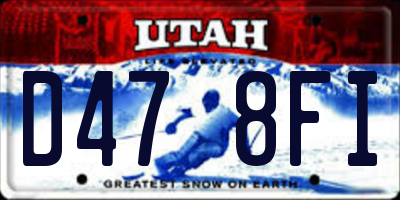 UT license plate D478FI