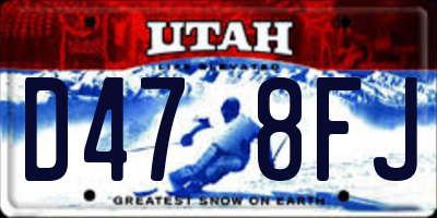 UT license plate D478FJ