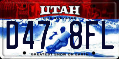 UT license plate D478FL