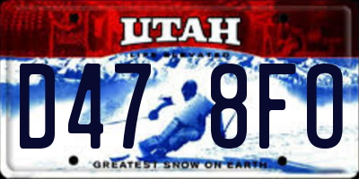 UT license plate D478FO