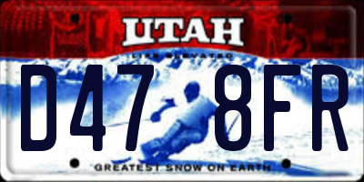 UT license plate D478FR