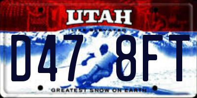 UT license plate D478FT