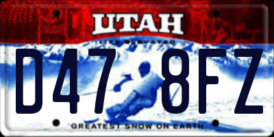 UT license plate D478FZ