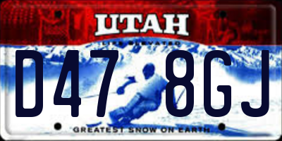 UT license plate D478GJ