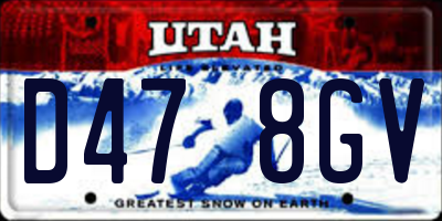 UT license plate D478GV