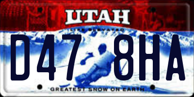 UT license plate D478HA