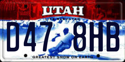 UT license plate D478HB