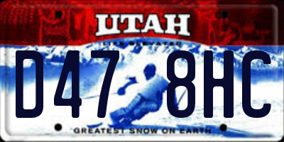 UT license plate D478HC
