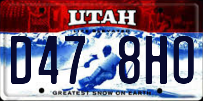 UT license plate D478HO