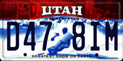 UT license plate D478IM