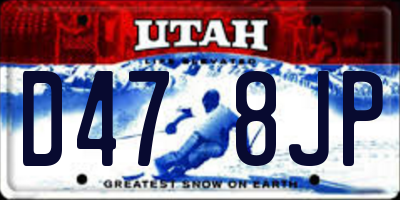 UT license plate D478JP